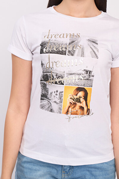 Kenvelo - Tricou maneca scurta dama cu imprimeu si logo