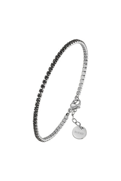 Burker Armband Damen Ava Petite Silber mit schwarzen Zirkonia-Kristallen