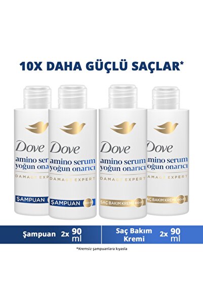 Dove Seyahat Boy Amino Serum Yoğun Onarıcı Şampuan 90 ml x2 + Saç Bakım Kremi...