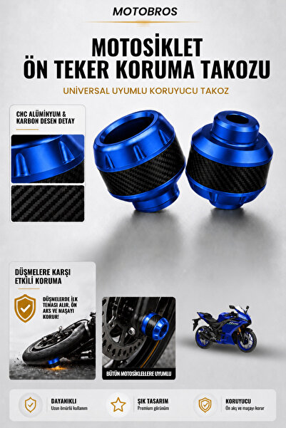 Motobros Motosiklet Aks Koruma Takozu Yamaha R25 Uyumlu Motosiklet Ön Teker T...