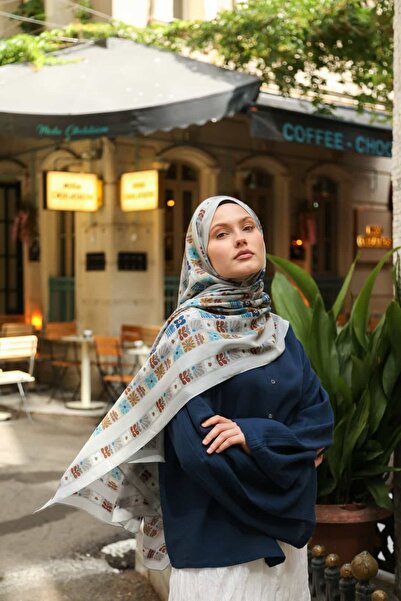 ENRİCO FERRİ Petra Folk Pattern Shawl - Gray
