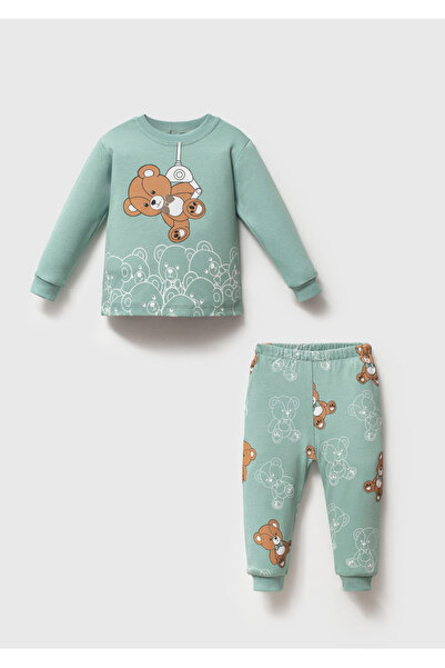Bamoola Teddy Bear Printed 100% Cotton 2-Piece Baby & Kids Pajama Set