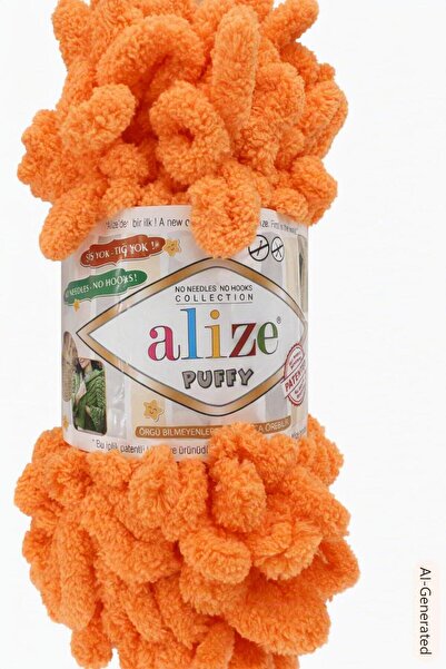 Alize PUFFY 336 - PORTOCALIU - fir de crosetat si tricotat