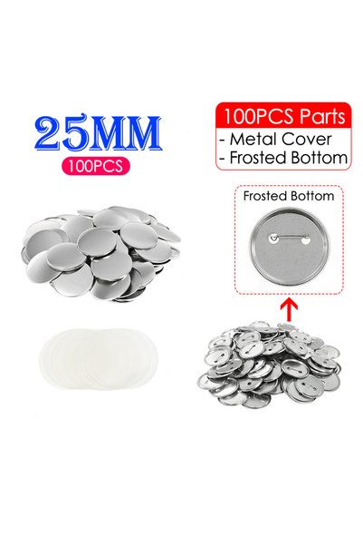 Choice Frosted 25mm 100Set 100Sets 25/32/37/44/58MM Round Badge Pin Button Ma...