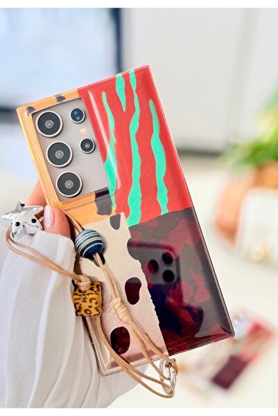 Go Aksesuar Galaxy S24 ULTRA Uyumlu SHİNE Charm LEOPAR Tasarımlı Oyuncaklı Si...