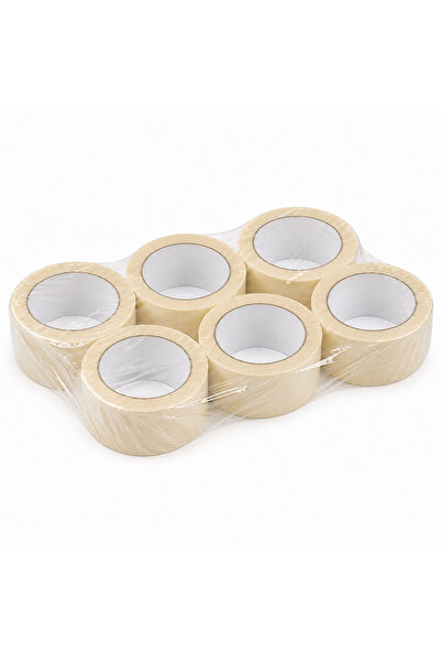 INATECH Set 6 Buc Banda Adeziva de Mascare 48 mm x 36 m, Hartie Galbena, Temp...