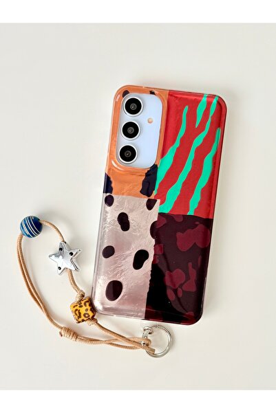 Go Aksesuar Galaxy A55 Uyumlu OYUNCAKLI SHİNE CHARM LEOPAR Silikon Kılıf