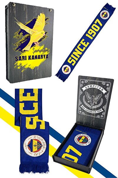 Fenerbahçe Κίτρινο και μπλε ναυτικό χρώμα Από το 1907 Υφαντό μαντήλι Unisex μ...