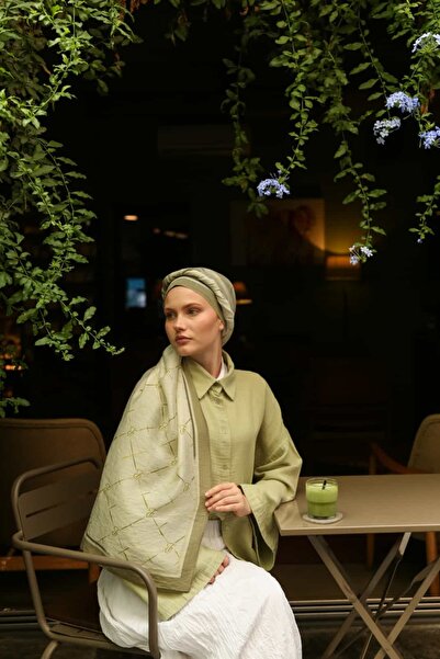ENRİCO FERRİ Allure Linea Patterned Tencel Shawl - Nefti