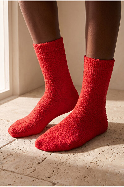 Katia&Bony Unisex Thick Fuzzy Socks Red