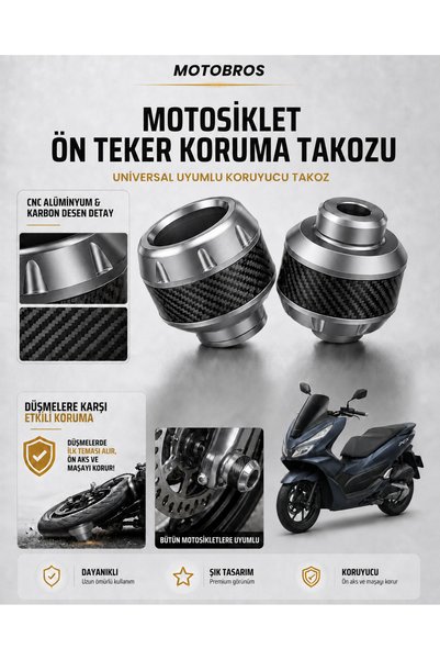 Motobros Motosiklet Aks Koruma Takozu Honda Pcx Uyumlu Motosiklet Ön Teker Ta...