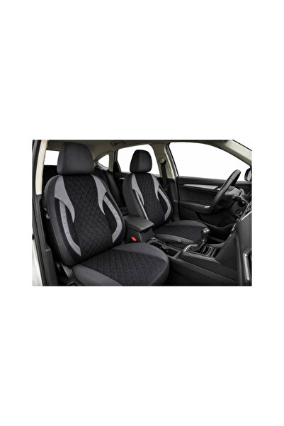 ART Huse scaune auto universale Premium fractionate fata spate negre cu gri a...