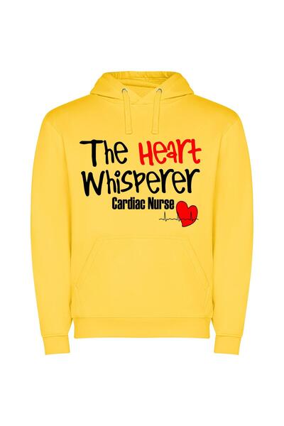 iLovePrints Whispering Heart Logo Inspired Φούτερ με κουκούλα σε χρώμα Κίτρινο