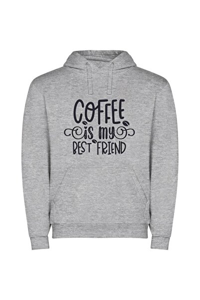 iLovePrints Coffee Companionship Φούτερ με κουκούλα σε χρώμα Γκρι