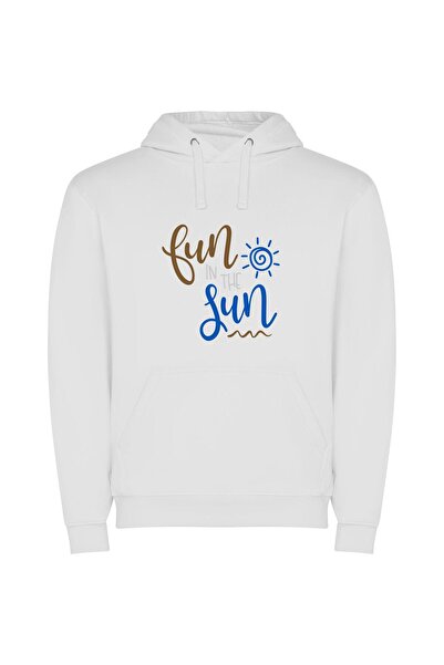 iLovePrints Sunny Blissful Escapades Φούτερ με κουκούλα σε χρώμα Λευκό