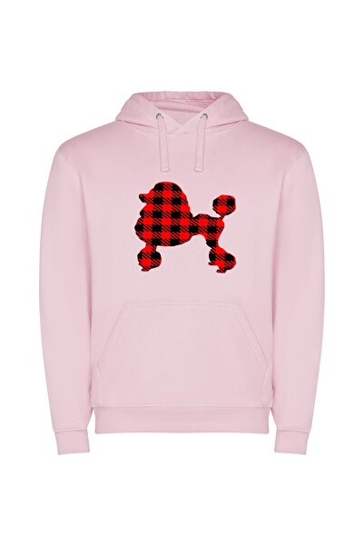 iLovePrints Chic Lumberjack Flannel Φούτερ με κουκούλα σε χρώμα Ροζ