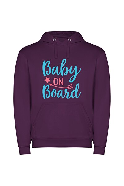iLovePrints Whimsical Baby Voyage Φούτερ με κουκούλα σε χρώμα Μωβ