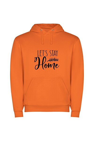 iLovePrints Stay-Home Chic Φούτερ με κουκούλα σε χρώμα Πορτοκαλί