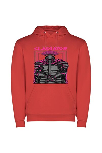 iLovePrints Magical Gothic Warrior Φούτερ με κουκούλα σε χρώμα Κόκκινο