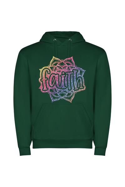 iLovePrints Glamourous Stardust Square Φούτερ με κουκούλα σε χρώμα Πράσινο