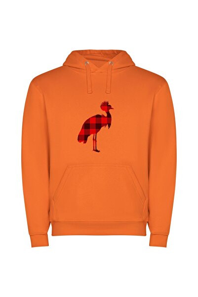 iLovePrints Astonishing Avian Artistry Φούτερ με κουκούλα σε χρώμα Πορτοκαλί