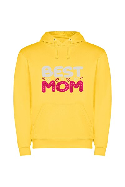 iLovePrints Superior Mom Spotlight Φούτερ με κουκούλα σε χρώμα Κίτρινο
