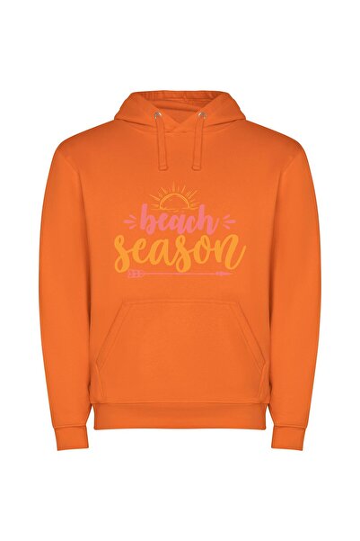 iLovePrints Sandy Sunset Escape Φούτερ με κουκούλα σε χρώμα Πορτοκαλί