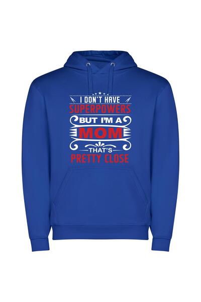 iLovePrints Super Mom's Special Day Φούτερ με κουκούλα σε χρώμα Μπλε
