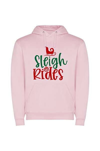 iLovePrints Merry Sleigh inspired elegance Φούτερ με κουκούλα σε χρώμα Ροζ