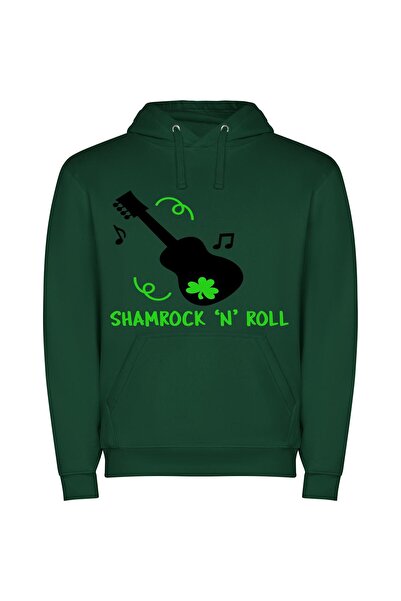 iLovePrints Shamrock Rockin' Strings Φούτερ με κουκούλα σε χρώμα Πράσινο