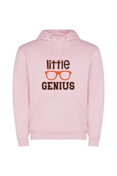 iLovePrints Nerdy Genius Glasses Φούτερ με κουκούλα σε χρώμα Ροζ
