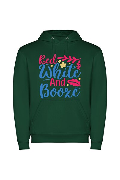 iLovePrints Colorful Booze Fusion Φούτερ με κουκούλα σε χρώμα Πράσινο