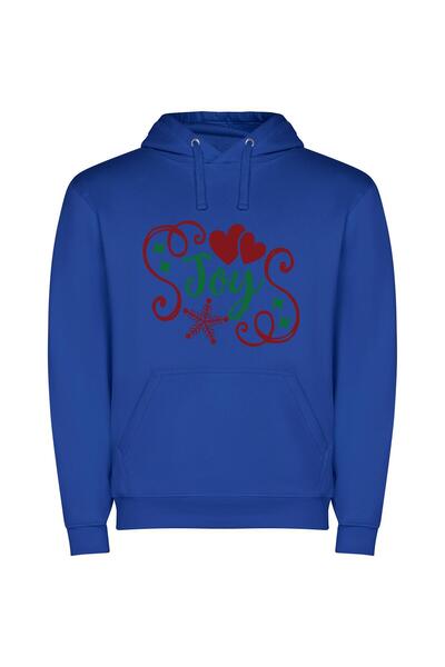 iLovePrints Joyful Snowflake Seasons Φούτερ με κουκούλα σε χρώμα Μπλε