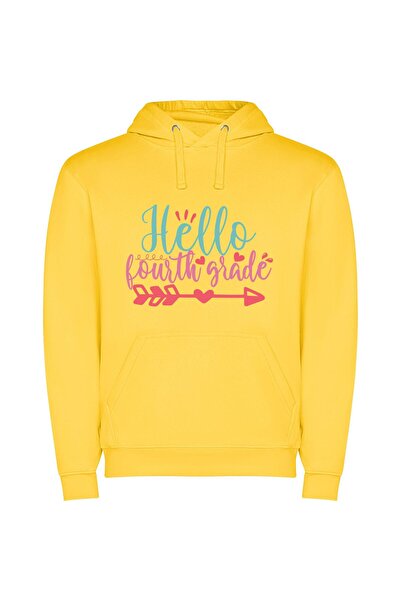 iLovePrints Vibrant Grade Greetings Φούτερ με κουκούλα σε χρώμα Κίτρινο