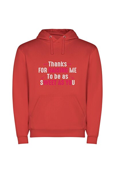 iLovePrints Sincerely Sweet Gratitude Φούτερ με κουκούλα σε χρώμα Κόκκινο