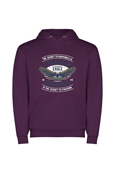 iLovePrints Majestic Wings of Freedom Φούτερ με κουκούλα σε χρώμα Μωβ