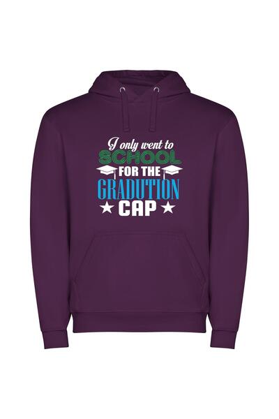 iLovePrints Blue Grad School Chic Φούτερ με κουκούλα σε χρώμα Μωβ