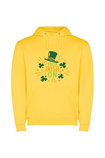 iLovePrints Irish Youtuber's Lucky Charm Φούτερ με κουκούλα σε χρώμα Κίτρινο