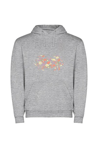 iLovePrints Seaside Symmetry Collection Φούτερ με κουκούλα σε χρώμα Γκρι