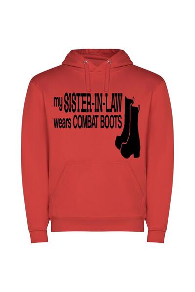 iLovePrints Chic Combat Chameleon Φούτερ με κουκούλα σε χρώμα Κόκκινο
