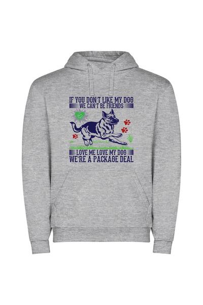 iLovePrints Furry Friendship Insignia Φούτερ με κουκούλα σε χρώμα Γκρι