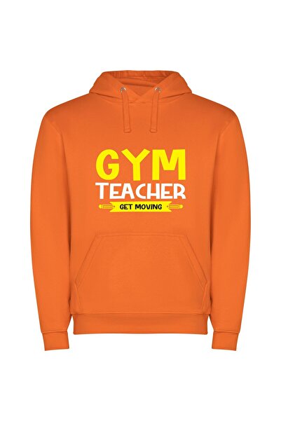 iLovePrints Vibrant Fitness Dynamo Φούτερ με κουκούλα σε χρώμα Πορτοκαλί