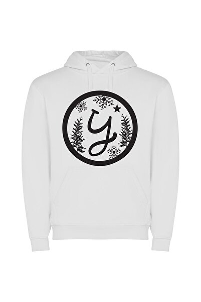 iLovePrints Glamorous Snowflake Emblem Φούτερ με κουκούλα σε χρώμα Λευκό