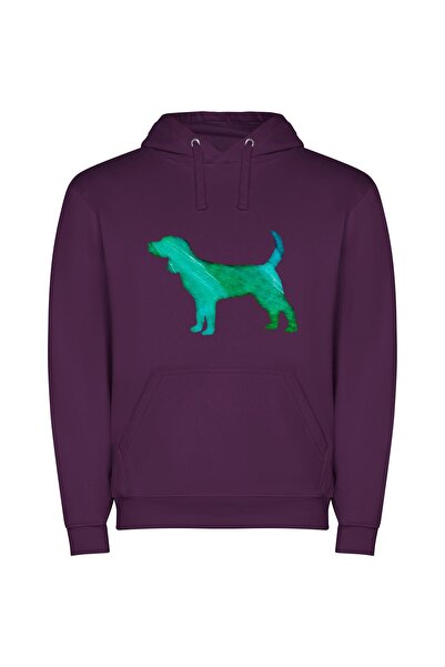 iLovePrints Stylized Labrador Portrait Φούτερ με κουκούλα σε χρώμα Μωβ
