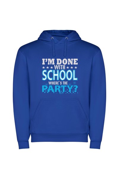iLovePrints School's Out, Fancy Party! Φούτερ με κουκούλα σε χρώμα Μπλε