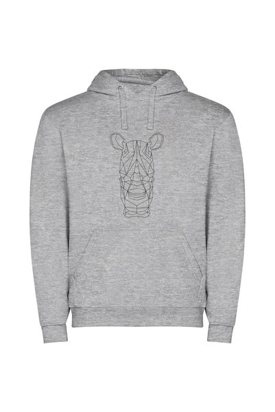 iLovePrints Giraffe's Minimalist Line Art Φούτερ με κουκούλα σε χρώμα Γκρι