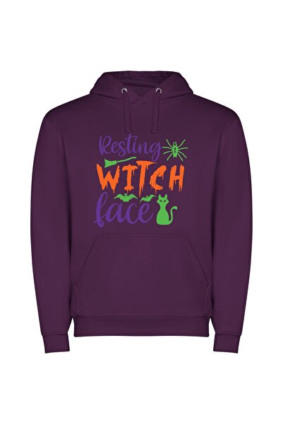 iLovePrints Serenity in Witchy White Φούτερ με κουκούλα σε χρώμα Μωβ