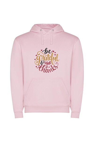 iLovePrints Grateful Bliss 6k Φούτερ με κουκούλα σε χρώμα Ροζ