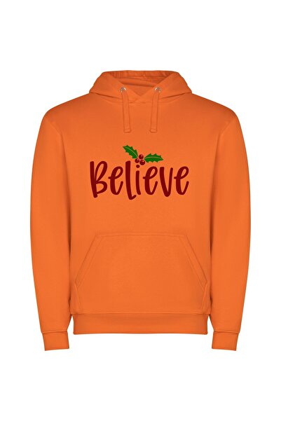 iLovePrints Holly Believe: Merry Delight Φούτερ με κουκούλα σε χρώμα Πορτοκαλί