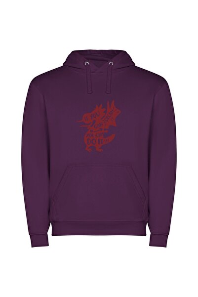 iLovePrints Crimson Dragon's Can-Do Dream Φούτερ με κουκούλα σε χρώμα Μωβ